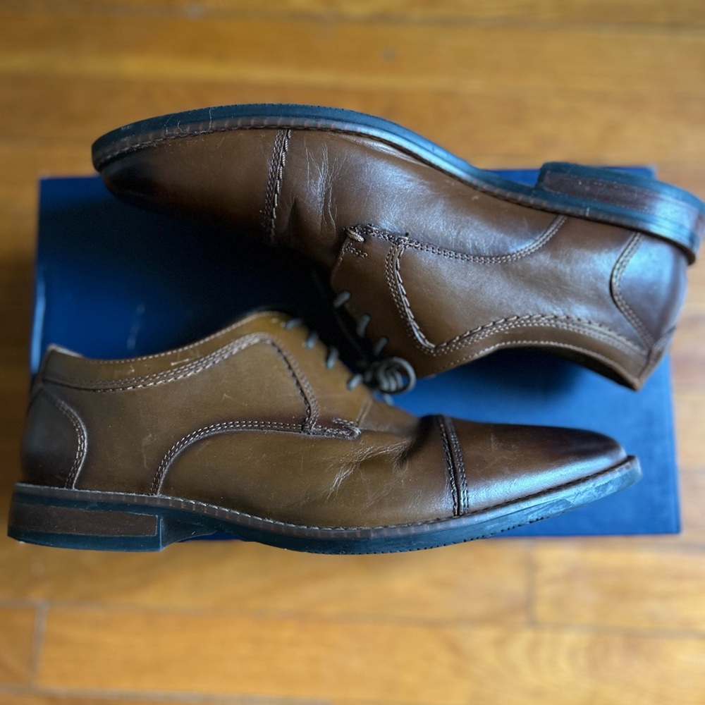 Nunn Bush Brown Leather Cap-Toe Derby Shoes